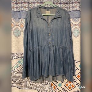 American Eagle Chambray Pullover Shirt